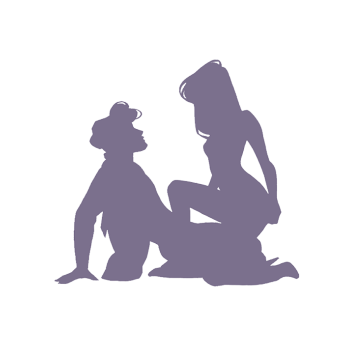 Silhouette preview of a Couple Custom Erotic Illustration in Kinky Karrot style