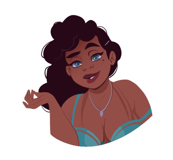 Elva, a confident body-positive figure from Kinky Karrot, with curves and charisma – symbolizing self-love, humor, and feminist sexuality.