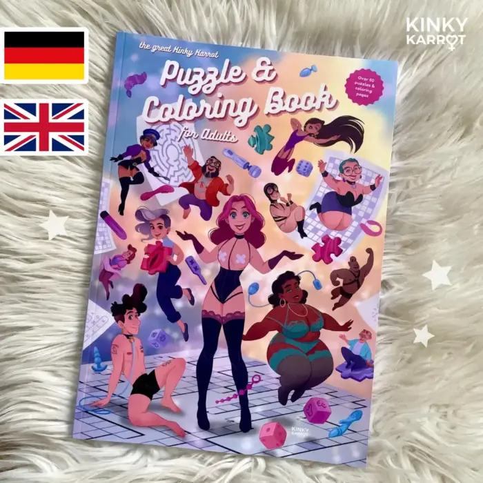 Kinky Karrot sex-positive Puzzle Book and Coloring Book for adults