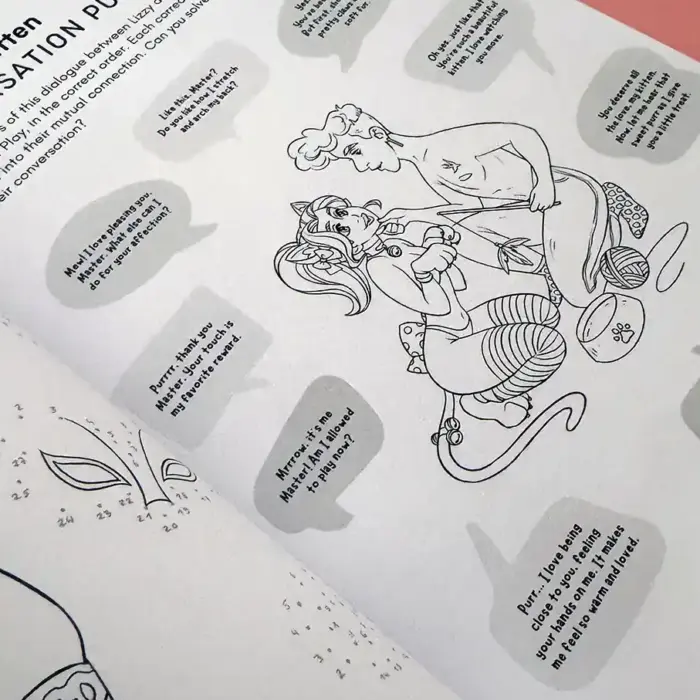 Pet Play Illustration inside the Kinky Karrot adult puzzle book