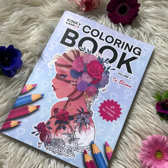 Kinky Karrot floral adult coloring book In Bloom