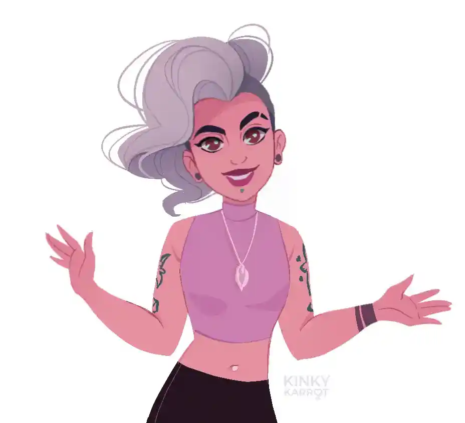 Kinky Karrot comic character Sam talking about Sex Positive Education and Pleasure