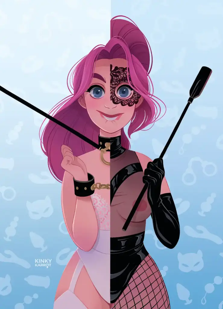 Kinky Karrot comic character Lizzy displaying sexual empowerment through storytelling in graphic novels