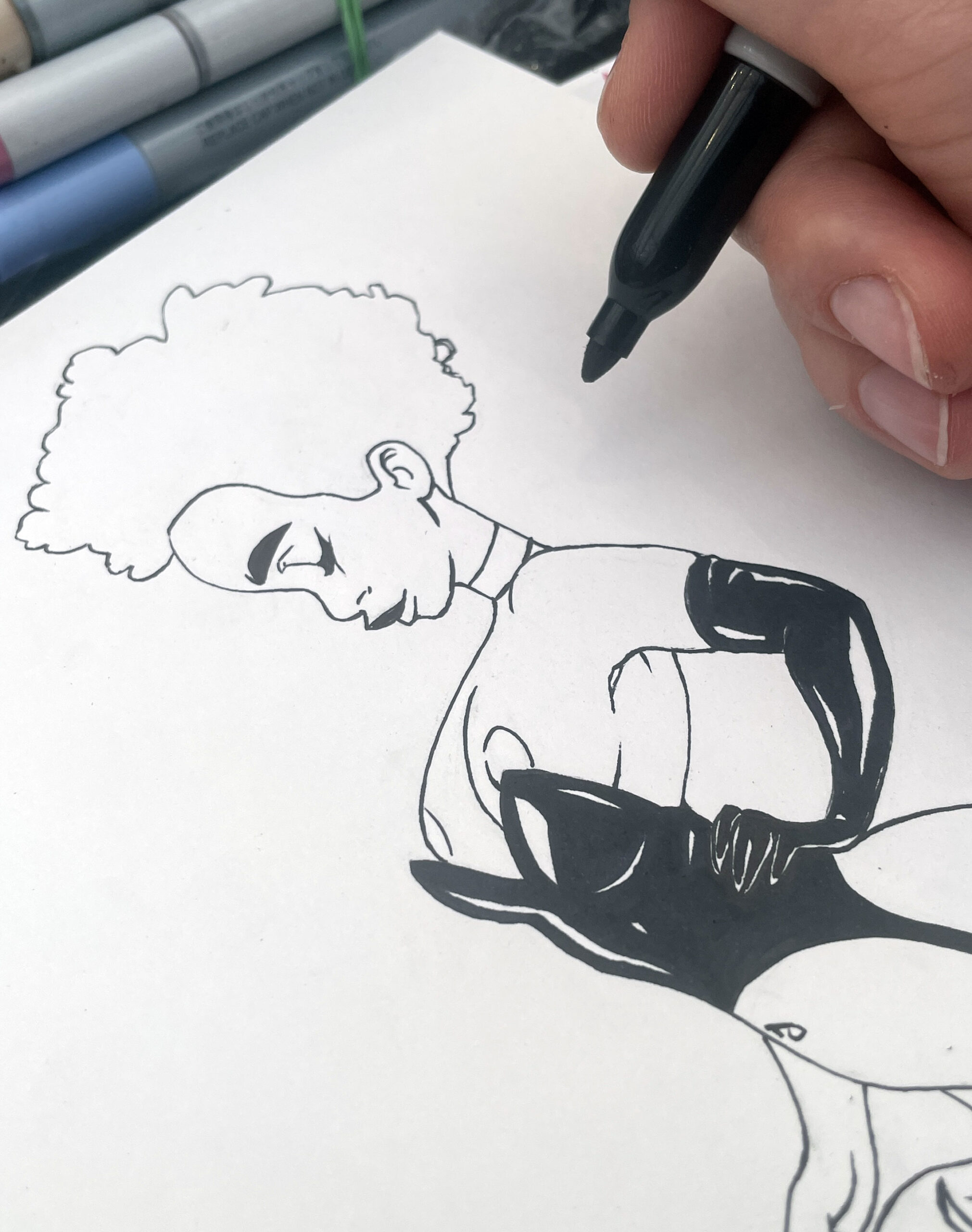 Original Ink Drawing inside the Kinky Karrot sex-positive Graphic Novel