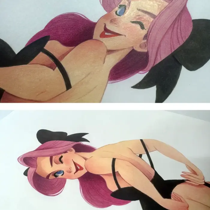 hand-drawn lizzy art kinky karrot