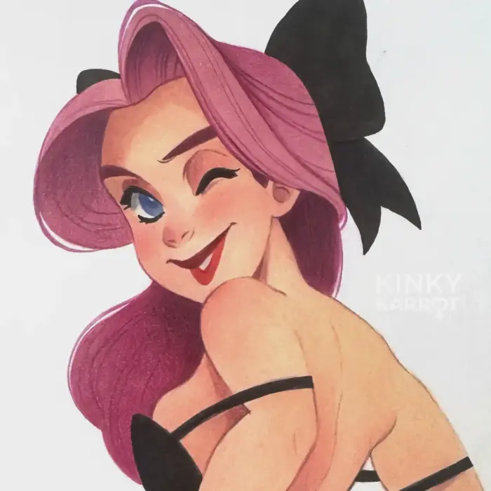 original kinky artwork lizzy in lingerie