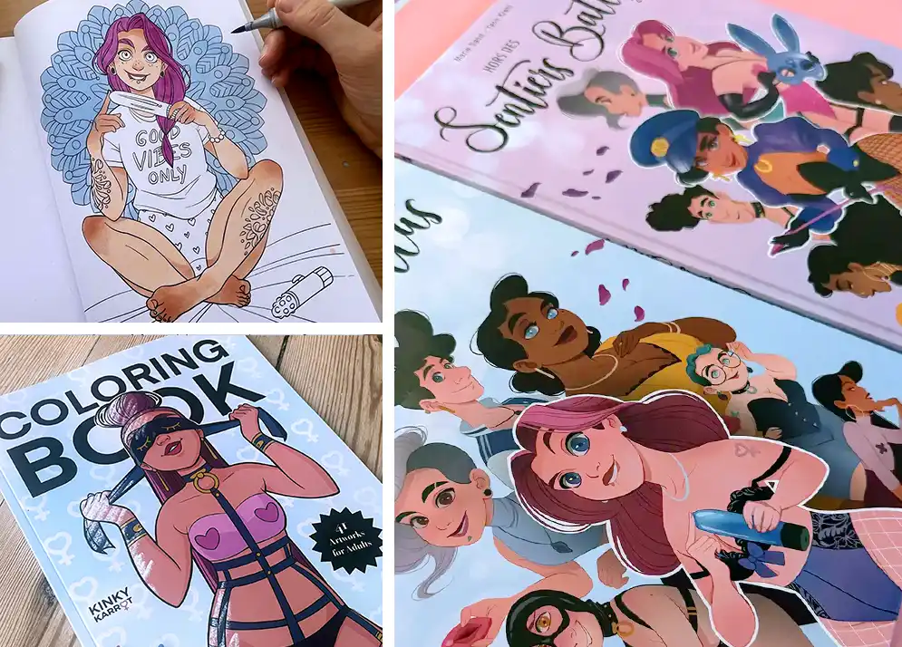 Kinky Karrot Shop Collection Image sex-positive Comics and Adult Coloring Books