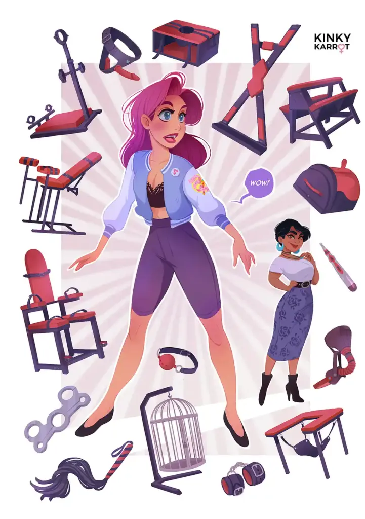 Comic Page of Lizzy Explores BDSM for beginners new kinky karrot graphic novel on patreon