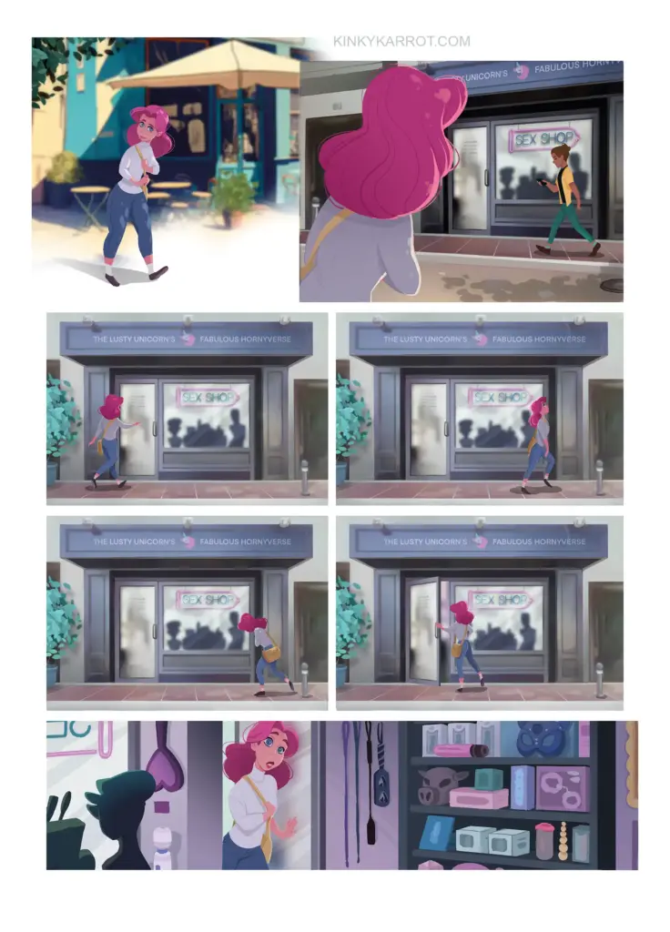 Kinky Karrot sex-positive graphic novel preview page 01